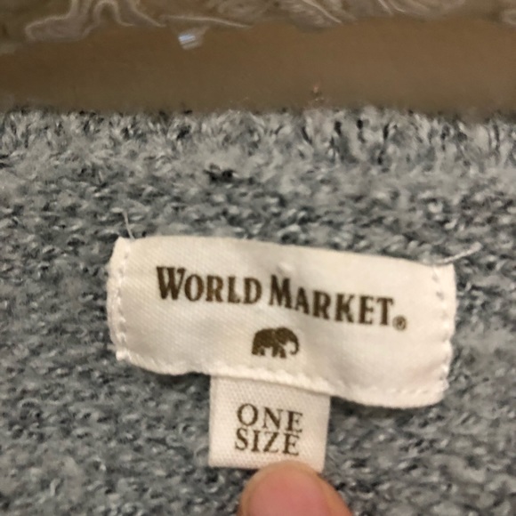 Cropped Sweater/Cardigan gray One Size Closure Button at Front Holes Down sleeve - Picture 15 of 16